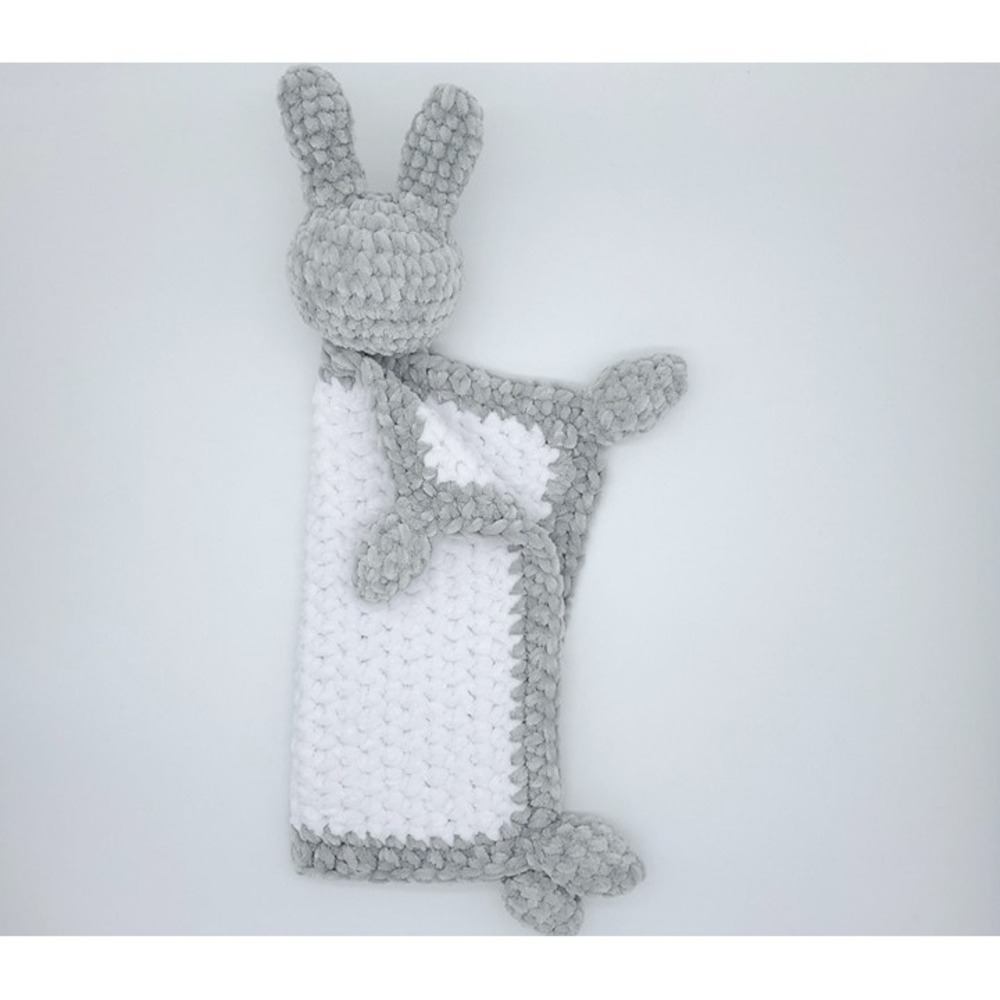 Gray and‎ White comfort blanket, Bunny Lovey